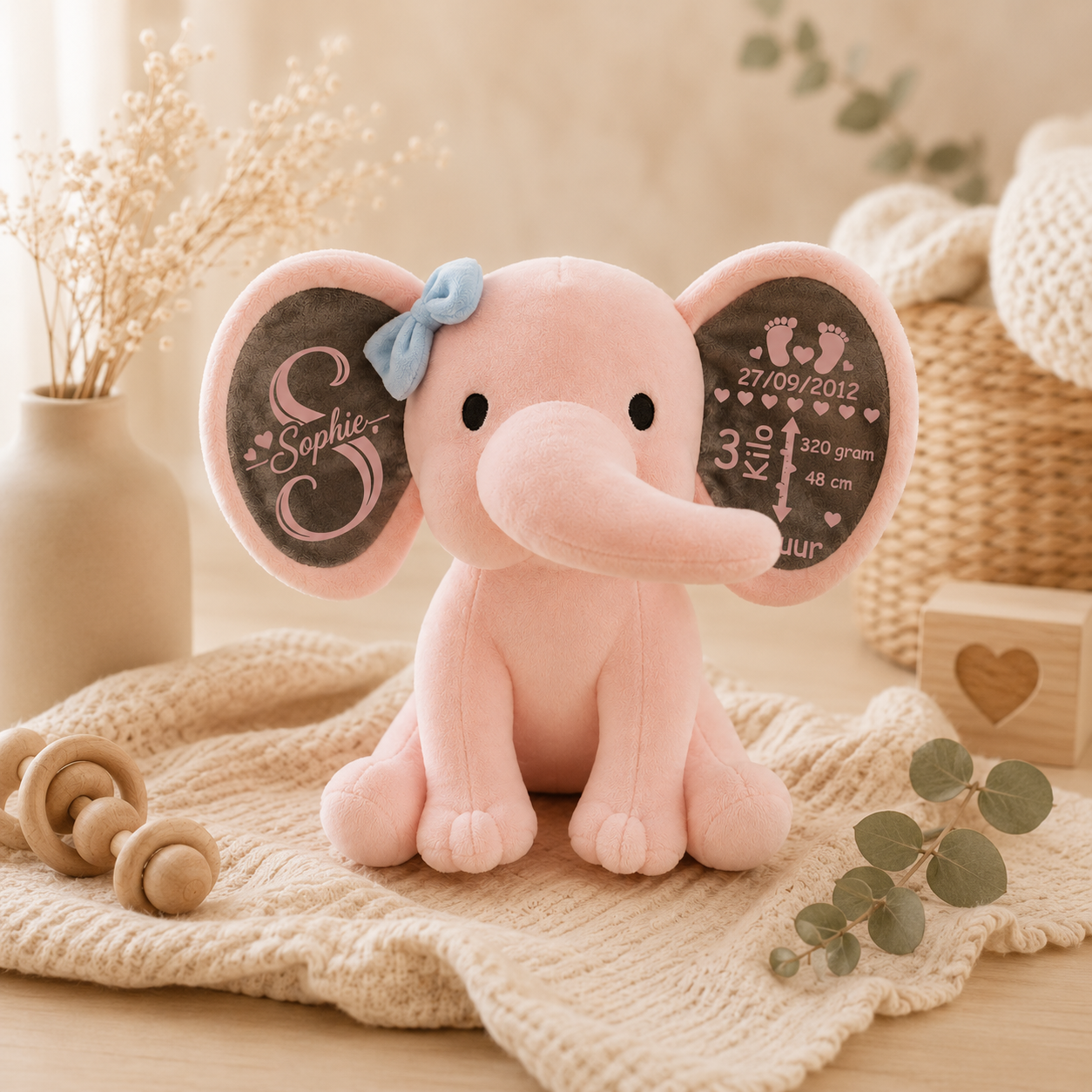 Geboorte knuffel Olifant - Afbeelding 2