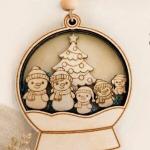 Houten sneeuwpop ornament – handgemaakt & volledig personaliseerbaar